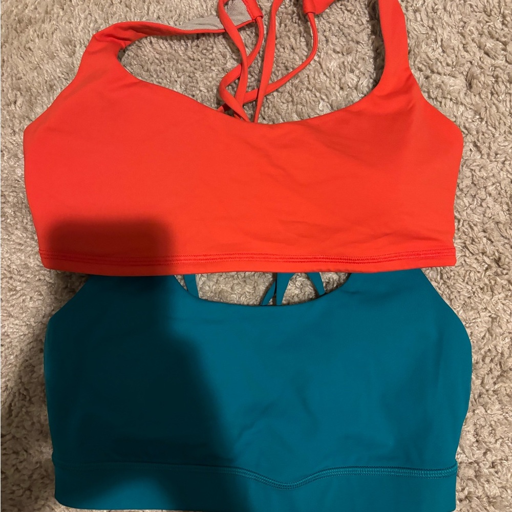 Women's Orange and Teal Crop Tops